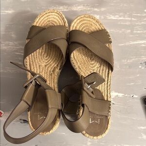 Marc Fisher Brown Espadrille Shoes with Ankle Strap